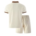 thumbnail image 4 of CONFREE Mens 2 Peice Shorts Sets Casual Men's Summer Outfits Set Patchwork Color Tshirts Shorts Athletic Track Suits for Men, 4 of 5