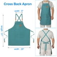 thumbnail image 2 of Unique Bargains 2pcs Adjustable Chef Apron Cross Back Aprons for Kitchen Cooking Art Painting, Turquoise, 2 of 6
