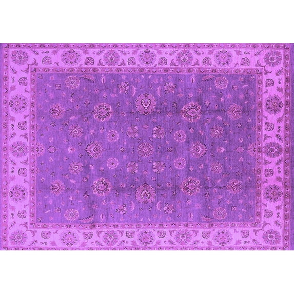 Ahgly Company Indoor Rectangle Oriental Purple Traditional Area Rugs, 8' x 10'