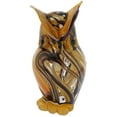 thumbnail image 2 of GlassOfVenice Murano Glass Owl Sculpture - Golden Brown Waves, 2 of 7