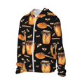 thumbnail image 2 of Pofeuu Bee and Honey Print Sun Protection Outdoor Lightweight Full Zip UV Cooling Hoodie Long Sleeve Summer Clothing for Outdoor Hiking-Large, 2 of 5