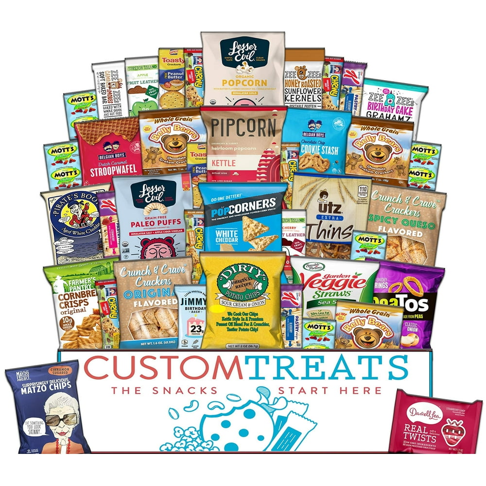 Healthy Snacks Care Package Variety Assortment of Popcorn, Chips