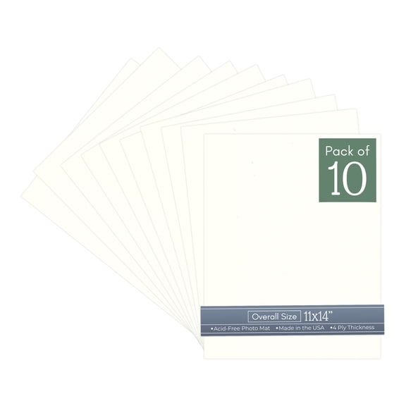 Antique White 11x14 Uncut Art Mat Board - No Opening - 10 Mats