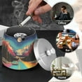 thumbnail image 4 of Yayeee Ashtray with Lid for Cigarette Smokeless Stainless Steel Home Ash Holder, Colorful Road, 4 of 7