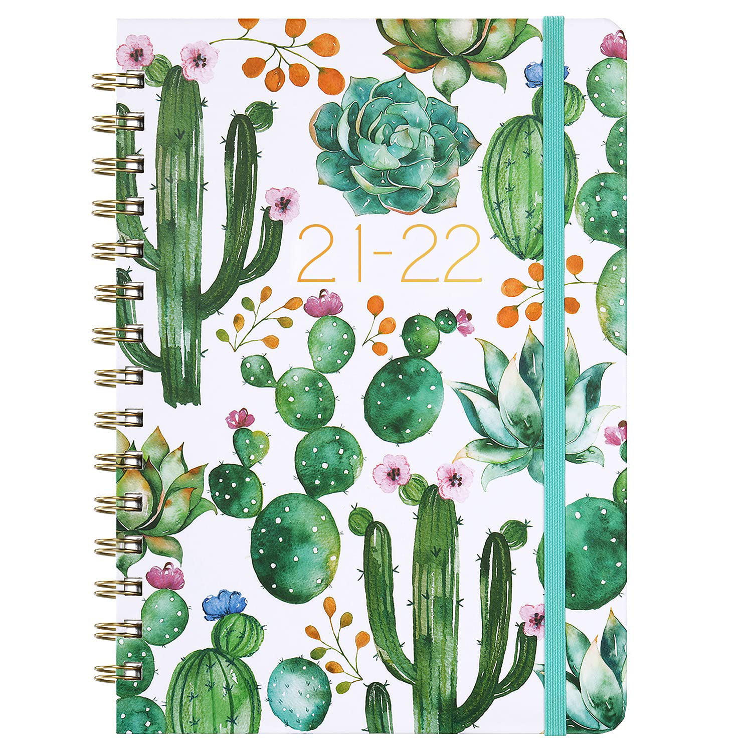 Diary 2021 A5 Lovely Hardcover Weekly Planner with Monthly Tabs Inner Pocket 