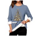 thumbnail image 5 of WEAIXIMIUNG Sweatshirts Femme Arbre de Noël Manches Longues Col Rond Poche Rembourré Pull Chaud, 5 of 5