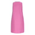 thumbnail image 7 of CFLVAEK Cotton Linen Dresses for Women with Pockets Casual Sleeveless Tank Dress Loose Fit Scoop Neck Sundress for Summer Beach Vacation Pink XXL, 7 of 7