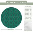 thumbnail image 3 of Haunted Mansion Ultramarine Green Round Table Cover Kitchen Printed Waterproof Tablecloth Elastic Edged Tablecloth Fits Party Wedding Indoor Outdoor Tables, 3 of 8