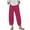 Hot Pink, variant on Diufon Summer Womens Capris Pants Plus Size Linen Pants with Pockets Solid Color Wide Leg Pants