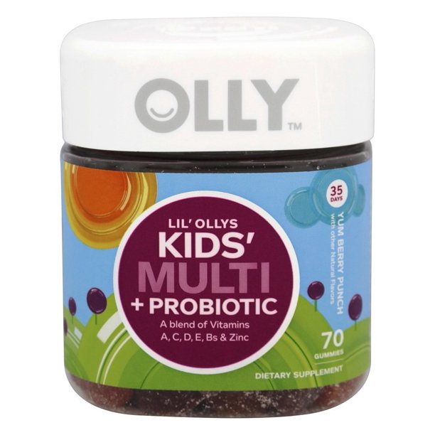 OLLY Kids Multivitamin and Probiotic Gummy Supplement, with Zinc