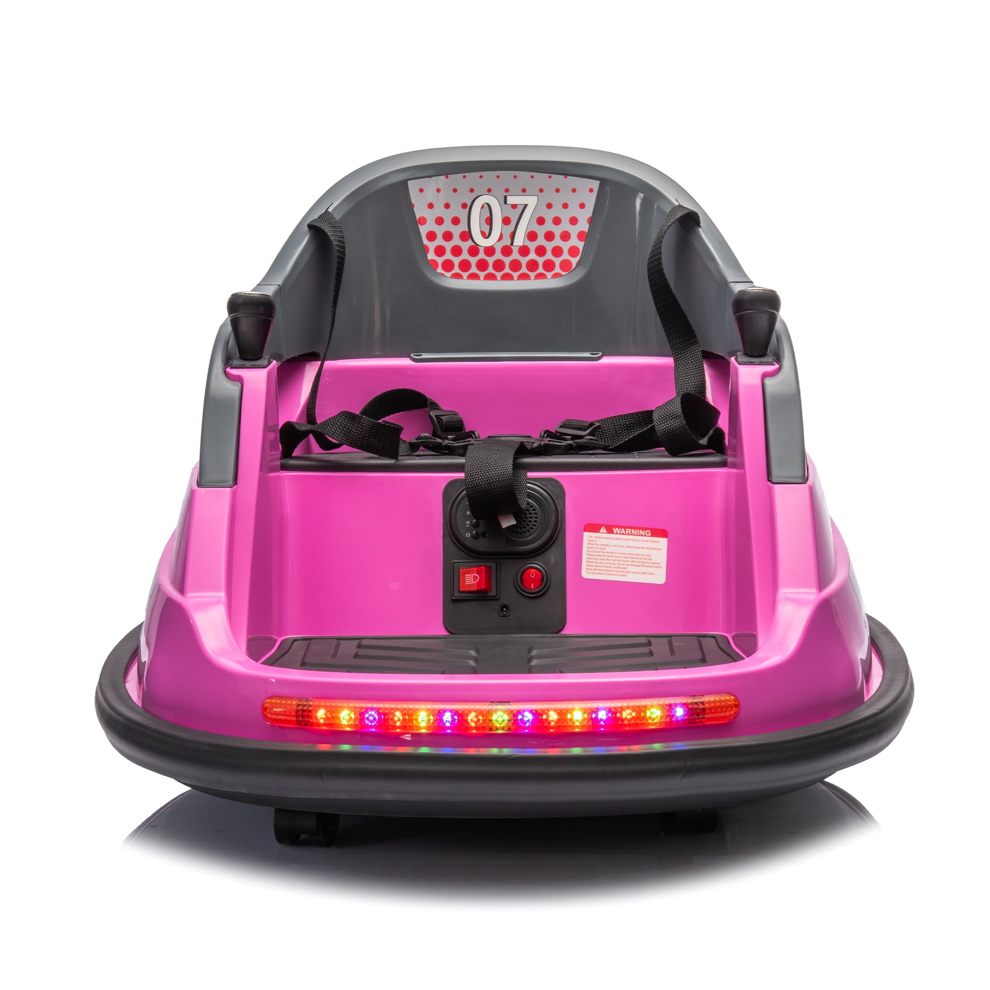 CIPACHO 12V Electric Ride On Bumper Car for Kids and Toddlers 1.5-5 Years Old, Baby Bumping Toy Gifts with Remote Control, LED Lights, Bluetooth, 360 Degree Spin, Pink