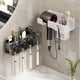 thumbnail image 5 of Organizador de pared plegable para secador de pelo | Capacidad de carga universal de 2 kg | Montaje adhesivo sin taladrar | Soporte para secador de pelo de baño que ahorra espacio con gancho, 5 of 5