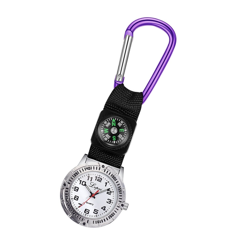 Lot De 2 Montres De Poche Avec Mousqueton Et Boussole - Montre Infirmière Et Extérieur - Idéal Hommes, Femmes, Sac à Dos