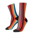 thumbnail image 1 of Fotbe Mexican Serape Blanket Stripes Calcetas Largas con Estampado para Hombre y Mujer – Calcetas de Compresión Transpirables y Elásticas, Viajar y Uso Diario Talla 5-11, 1 of 6