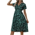 thumbnail image 2 of Mefallenssiah Robe d'Été à Manches Courtes et Col en V pour Femme, 2 of 8
