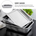 thumbnail image 3 of 1Pc Multifunctional Stainless Steel Storage Plate Rectangular Plate (Silver), 3 of 4