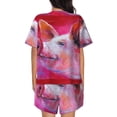 thumbnail image 3 of Kdxio Pink Pig Print Pajamas Sets for Women Short-Sleeved Pjs with Lounge Shorts Two Piece Sleepwear S-4XL, 3 of 8