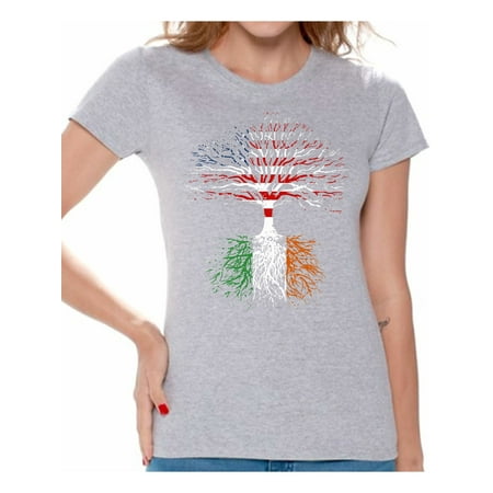 Awkward Styles Proud American Irish Shirt for St Patrick's Day Women Shirt St Patrick's Shirts Irish Roots Shirt Irish American Gifts for Irish Grandma Irish Mom Irish Sister Irish Girlfriend (Top 10 Best Gift For Girlfriend)