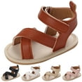 thumbnail image 3 of Akiihool Sandals Girl Wide Girls and Toddlers' Freya Gladiator Sandal (Brown,5), 3 of 5