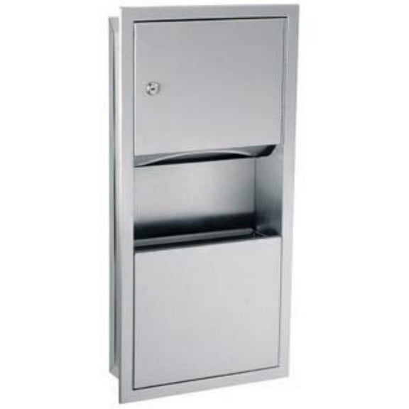 Gamco-TW-3 -Recessed Towel Dispenser and Waste Receptacle Combination, 2-gal.