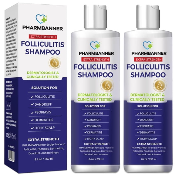 PHARMBANNER Champú antihongos para el cuero cabelludo seco con picazón – Apoya la salud del cuero cabelludo ayuda con foliculitis, dermatitis seborreica y descamación del cuero cabelludo, paquete de 2