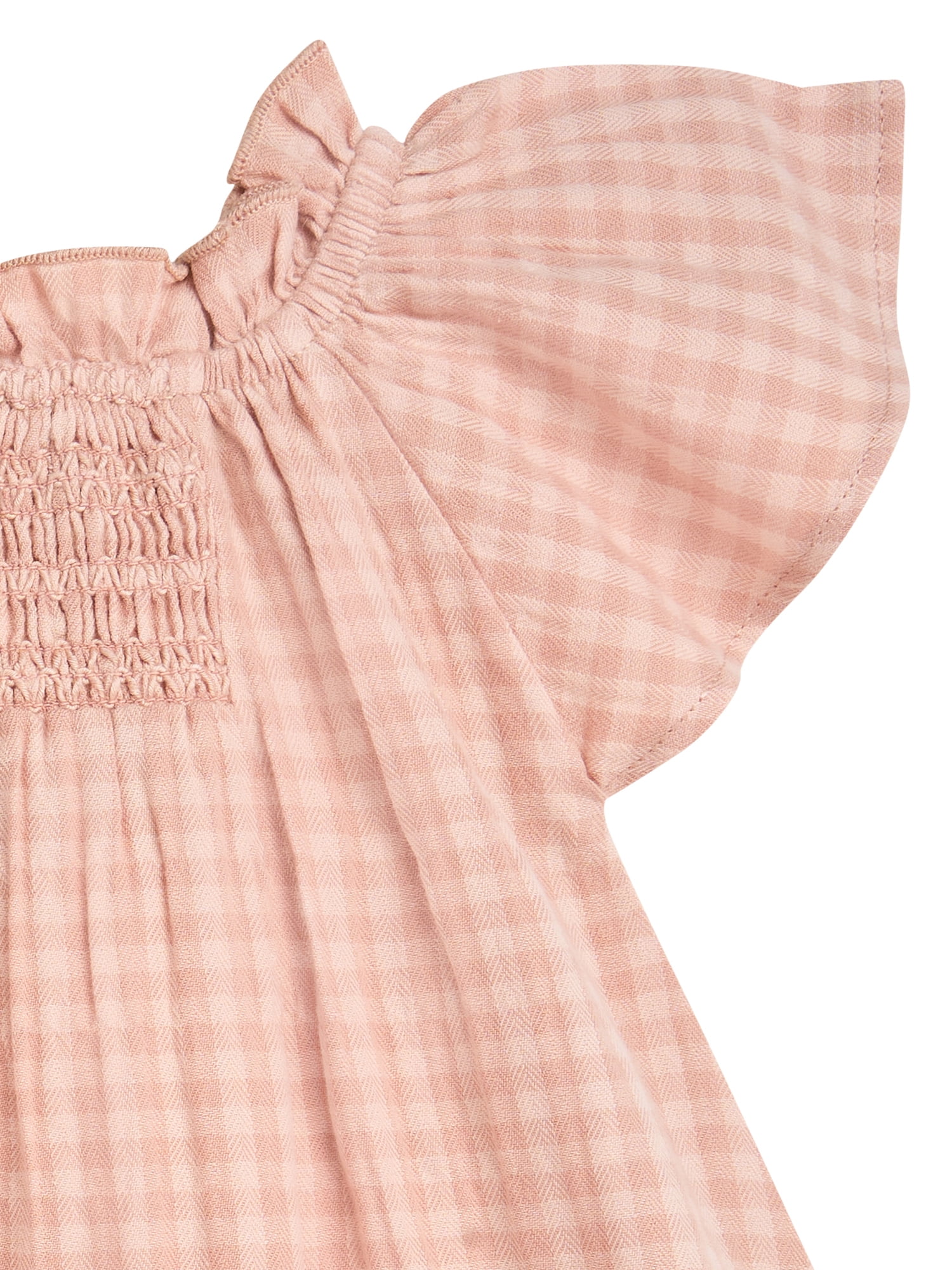 Modern Moments by Gerber Baby Girl Flutter Sleeve Dress and Diaper Cover, 2-Piece, 0/3 Months - 24 Months