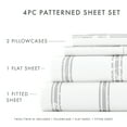 thumbnail image 4 of Noble Linens 4 Piece Pattern Microfiber Bed Sheets Set, Light Gray Distressed Line, CalKing, 4 of 11