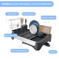 thumbnail image 4 of Escurridor De Trastes expandible, Escurridor de platos con Drenaje Automático, Organizador de cocina modulable de fácil armado, soporte de copas cubiertos y tabla de picar, 4 of 10