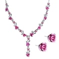 thumbnail image 2 of Ayyufe Fashion Jewelry Necklace Earring Set Acrylic Rose Pendant Stud Earrings Necklace Women Gift for Party Birthday, 2 of 10