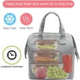 thumbnail image 2 of Jacone Reusable Insulated Lunch Bag Stylish Bento Cooler Bag Water-resistant Lunch Tote Bag Lunch Box Containers for Women Men Students School Work Picnic, 2 of 7