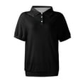 thumbnail image 5 of larppty Womens Polo Shirts Business Casual Work Tops Short Sleeve Button Down Collared V Neck Golf Blouse T-Shirt (Black, XXL), 5 of 5