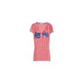 thumbnail image 1 of Aeropostale - Camiseta henley jaspeada para mujer, rojo, extragrande Aeropostale henley, 1 of 1