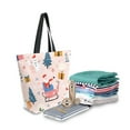 thumbnail image 2 of FORMRS Womens Canvas Tote Bag with Zipper Inner Pocket Shoulder Handbag, Blue Christmas Santa, 2 of 7