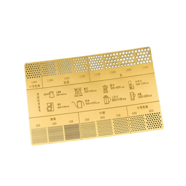 veasfak Coffee Grind Measuring Ruler Coffee Bean Grind Measuring Accessories for Bar Card Gold