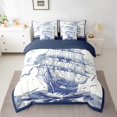 thumbnail image 2 of Erosebridal Sailing Boat Bedding Sets Twin Size,Marine Nautical Comforter Sets With Sheets,Ocean Decoration,Reversible,Breathable,7Pcs, 2 of 5