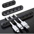 thumbnail image 1 of Clips organizadores de cables de escritorio, paquete de 3 soportes para cables, organizador de cables, gestión de cables, almacenamiento de cables para cargador USB/ratón/auriculares/cables de PC, or, 1 of 5