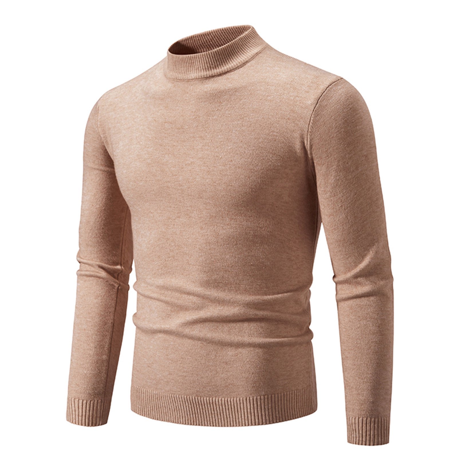 JMYHOAM Sweaters for Men Knitwear Mock Turtleneck Vintage Round 
