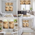 thumbnail image 6 of Brown Forest Kitchen Curtains Sets for Windows 36 Inch Length, Tree Retro Farmhouse Mysterious Rod Pocket Window Treatments Tier Curtains and Valances Set for Bedroom/Bathroom, 6 of 8