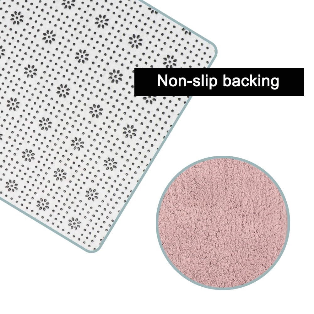 L-Shaped Bath Mat, Corner Bath Mat, Washable Carpet,Water Absorbent Soft Bath Rug, Non-Slip Floor Mats for Bathroom Bedroom Kitchen Living Room