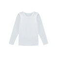 thumbnail image 4 of TiaoBug Kids Boy Girls Thermal Underwear Tops Long Sleeve Gymnastics Training Undershirt Base Layer Shirt Type B White 4-6, 4 of 7