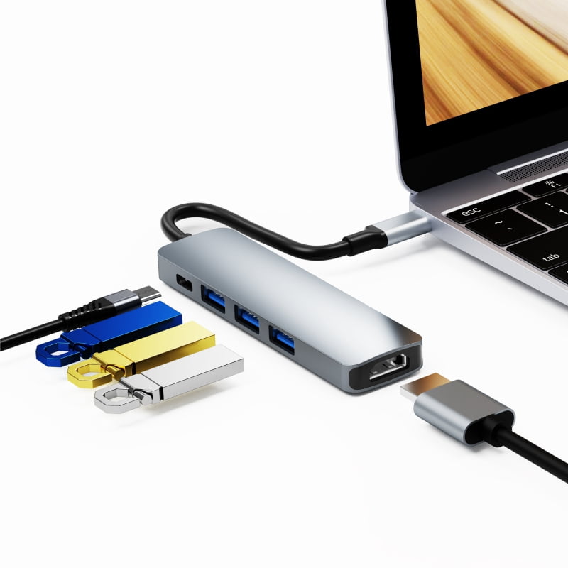 DOONJIEY  Factory Wholesale 5 In 1 USB C Hub Type-C to HDTV PD USB Hub Docking Station For Macbook Laptop