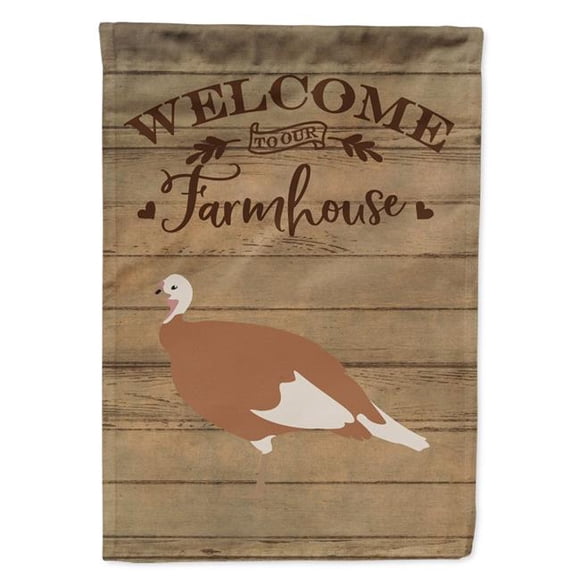 Carolines Treasures CK6928CHF Jersey Buff Turkey Hen Welcome Canvas House Flag - 28 x 0.01 x 40 in.