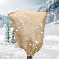40 × 47 inches Burlap Plant Covers Freeze Protection Burlap Bags Super Large Winter Plant Frost Protector with Drawstring, Reusable Tree Freeze Blanket for Outdoor Garden Plants Tr