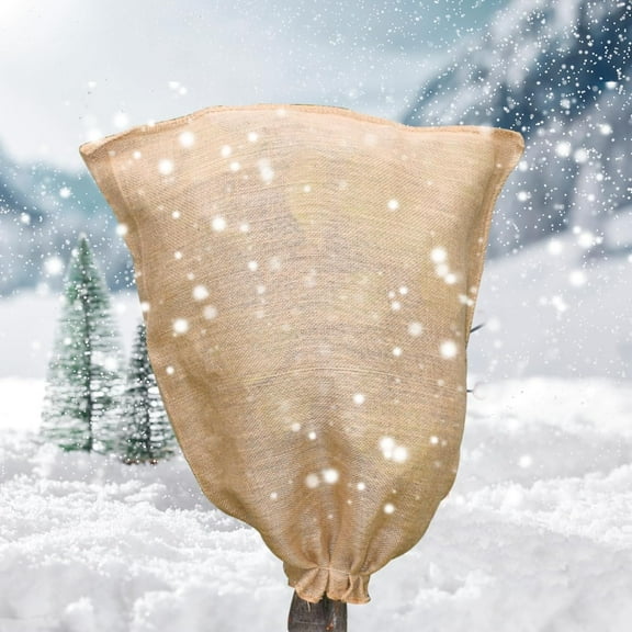 40 × 47 inches Burlap Plant Covers Freeze Protection Burlap Bags Super Large Winter Plant Frost Protector with Drawstring, Reusable Tree Freeze Blanket for Outdoor Garden Plants Tr
