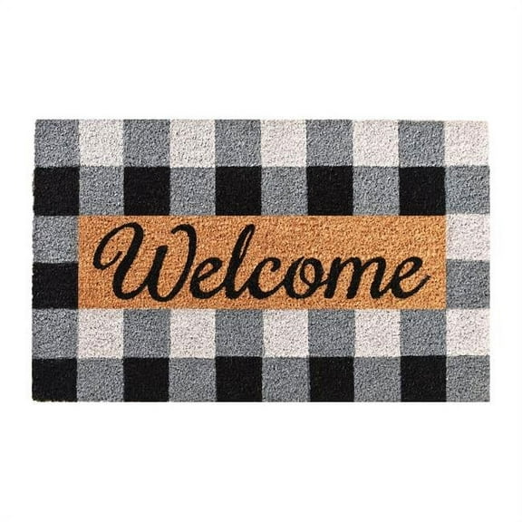 Calloway Mills 106141729 17 x 29 in. Pretty in Plaid Rectangular Doormat, Black & Gray