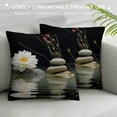 thumbnail image 3 of Shangniulu Decorative Throw Pillow Cover Asian Zen Stone, Pillow Covers Meditation Japanese Lotus Spa Room Decor for Living Room Couch Cushion Bed Indoor Outdoor Home Decor, 3 of 5