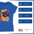 thumbnail image 4 of Tee Hunt Cute Pug Puppy T-Shirt Dean Russo Colorful Neon Mosaic Dog Women's T-Shirt Tee, Blue, Large, 4 of 5