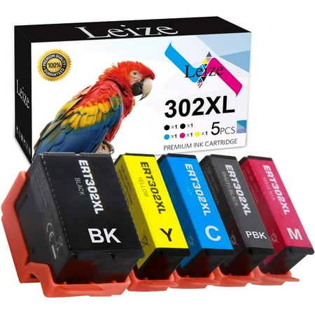 RENR Remanufactured Ink Cartridges Replacement for Epson 302 302XL T302XL 5-Pack(BK/PB/C/M/Y) for Expression Premium XP-6000 XP-6100 Printer (T302XL020 T302XL120 T302XL220 T302XL320 T302XL420) Ink Cartridges Details Page Yield : Black cartridge 550 pages Photo Black cartridge 800 pages Cyan cartridge 650 pages Magenta cartridge 650 pages Yellow cartridge 650 pages Applicable Printer Models: *Tips: Please confirm your printer model# Epson XP-6000 Epson XP-6100 Package Contents : 1 x Black Ink Cartridge  1 x Photo Black Ink Cartridge  1 x Cyan Ink Cartridge  1 x Magenta Ink Cartridge  1 x Yellow Ink Cartridge. Question & Answer Q: Dose the compatible ink maybe damage my printer? A: NO  all of RENR products are made of quality raw materials to make sure that they are harmless to your machine  please ensure using. Q: How long will the ink last? A: It depends on your using frequency and printing contents  there was no formulaic answer to that question. We can guaran tee that it can print the some pages at 5% coverage (Letter A4)  as OEM. Compatible Brand Epson Epson Epson Epson Epson Combo 1 x Black  1 x Photo Black  1 x Cyan  1 x Magenta  1 x Yellow 2 x Black  1 x Cyan  1 x Magenta  1 x Yellow 1 x Black  1 x Cyan  1 x Magenta  1 x Yellow  1 x Light Cyan  1 x Light Magenta 1 x Black  1 x Cyan  1 x Magenta  1 x Yellow 2 x Black  1 x Cyan  1 x Magenta  1 x Yellow Page Yield Black 550 Pages & Photo Black 800 Page & Color 650 Pages Black 550 Pages & Color 470 Pages Black 500 Pages & Color 830 Pages Black 900 Pages & Color 1900 Pages Black 900 Pages & Color 1900 Pages Compatible Printer XP-6000 XP-6100 WF-2860 XP-5100 XP-8500 WF-4720 WF-4730 WF-4734 WF-4740 EC-4020 EC-4030 EC-4040 WF-4720 WF-4730 WF-4734 WF-4740 EC-4020 EC-4030 EC-4040