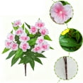 thumbnail image 4 of Artificial Impatiens Bouquet Flowers 5 Heads Silk Faux Flowers Pick for Indoor Outdoor Plants Decor Kitchen Planters and Balcony Decorations (Pink), 4 of 6