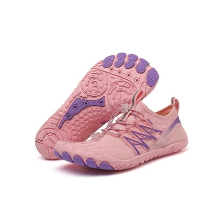 

Lacyhop Unisex Water Shoes Quick Dry Beach Shoe Flats Aqua Socks Hiking Lightweight Barefoot Casual Sport Pink Purple C 7